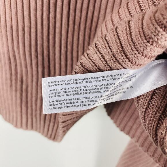 Eloquii Size 18 20 Cropped Ribbed Open Sleeve Sweater Pink Blush 100% Cotton - Picture 5 of 5